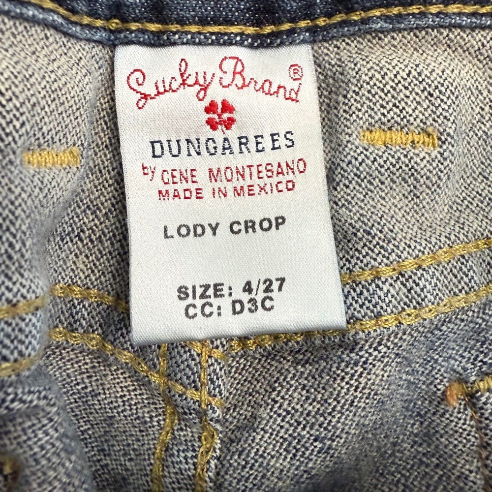 Lucky Brand Lody Crop Jeans Womens Size 4 27 Blue Denim 7WD1033 Dungarees 30x21 - Picture 4 of 11
